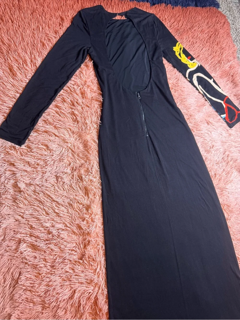 NWOT Alice + Olivia Tom Wesselmann Delora Open Back Maxi Dress. Size 6 - Picture 7 of 13